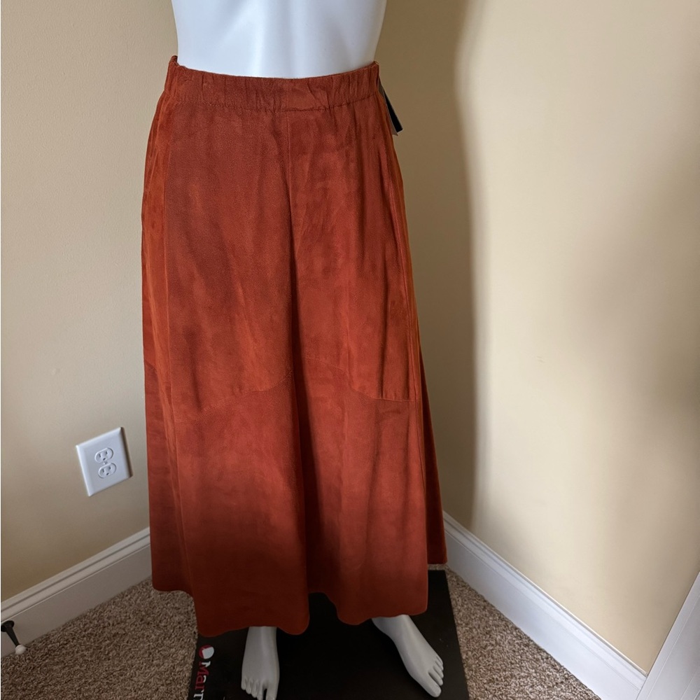 Elegant Authentic Suede Skirt